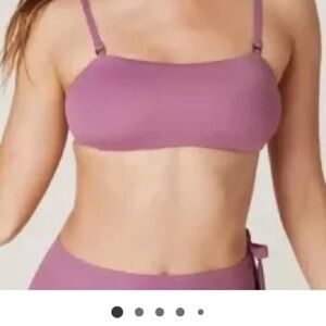 Andie Swim Purple The Bora Bora Bandeau Strap Strapless Bikini Top Size Medium